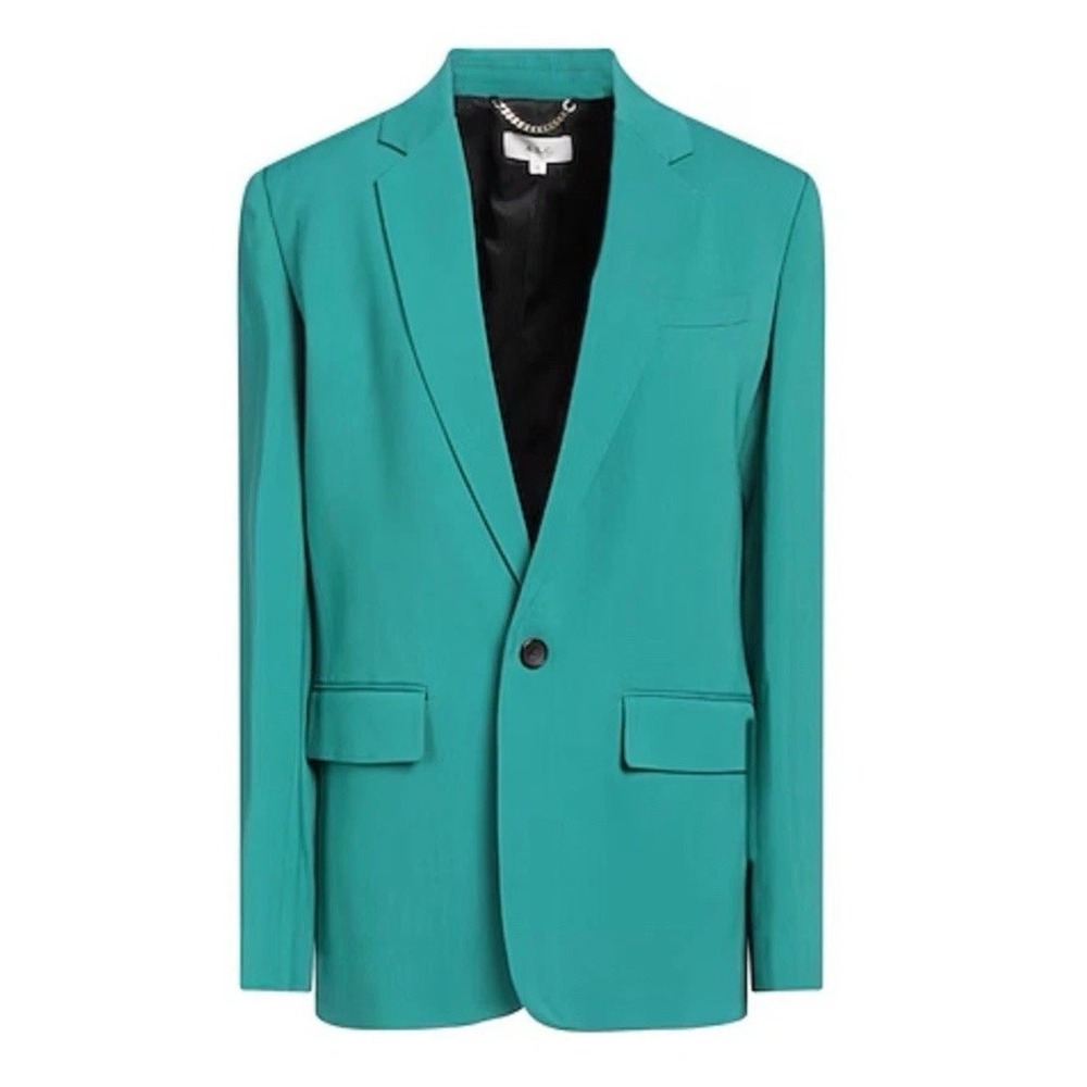 A.L.C. Women's Green Dakota One-Button‎ Boyfriend Jacket Coat Size 0